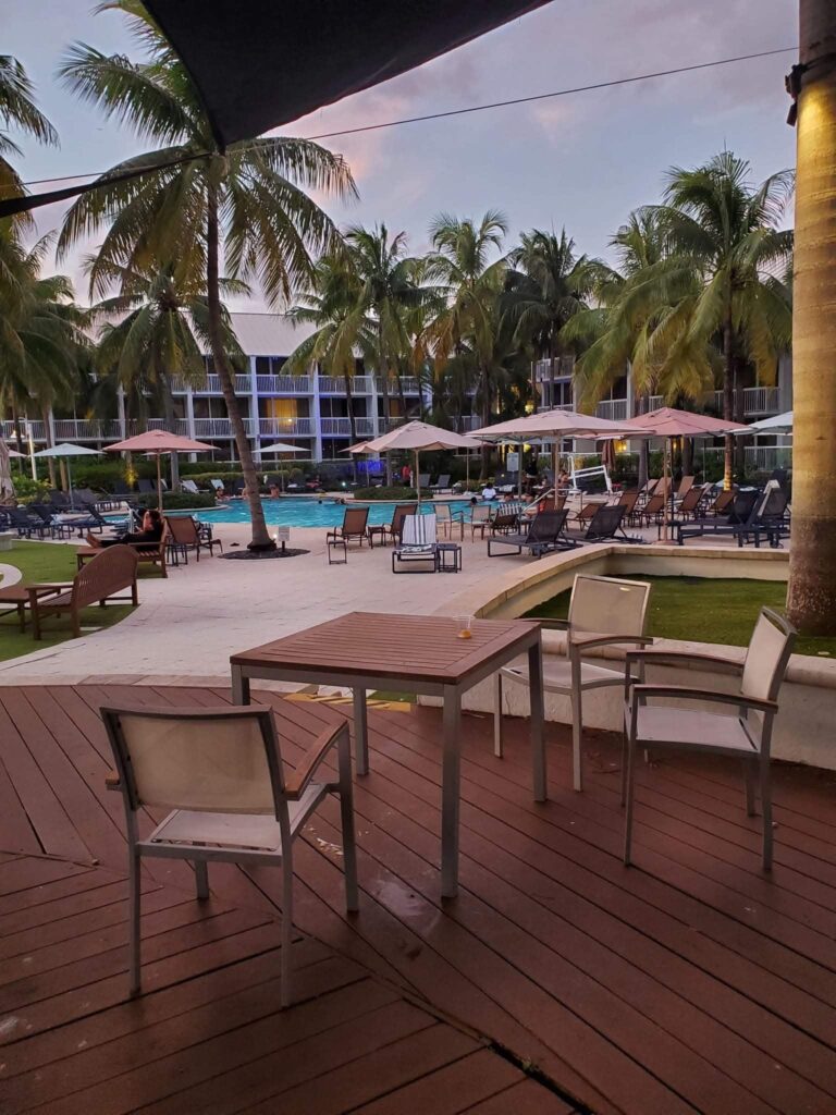 Enjoying the pool view during my pre-cruise stay at the Fort Lauderdale Marina