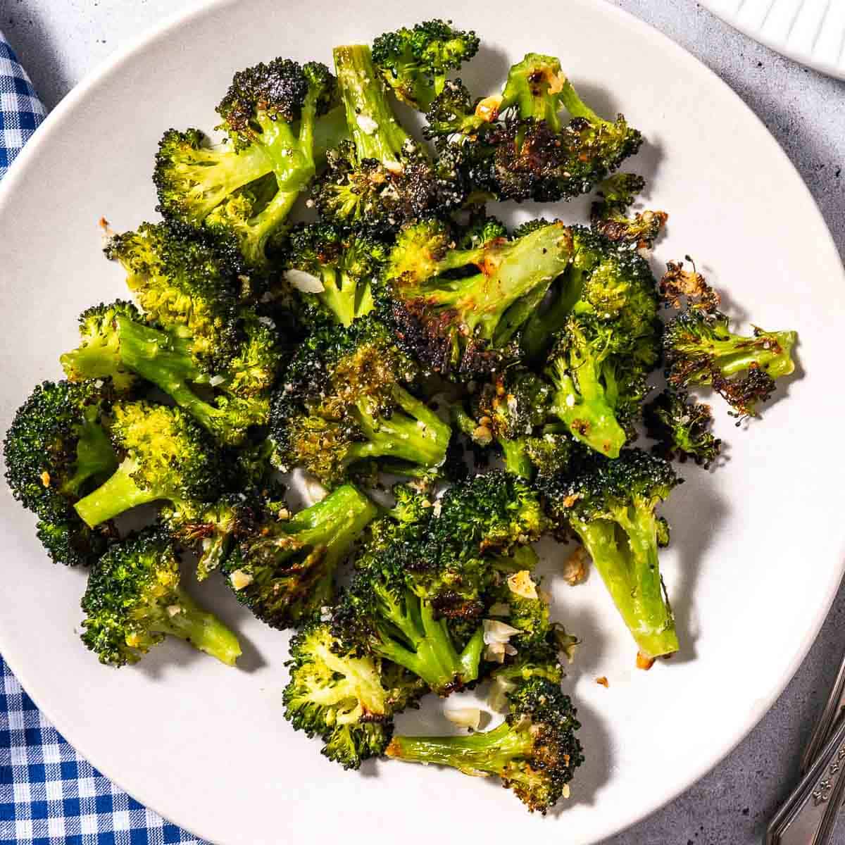 roasted broccoli with garlic and pecorino romano cheese