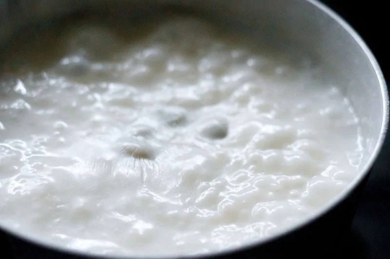 Simmering sabudana kheer.