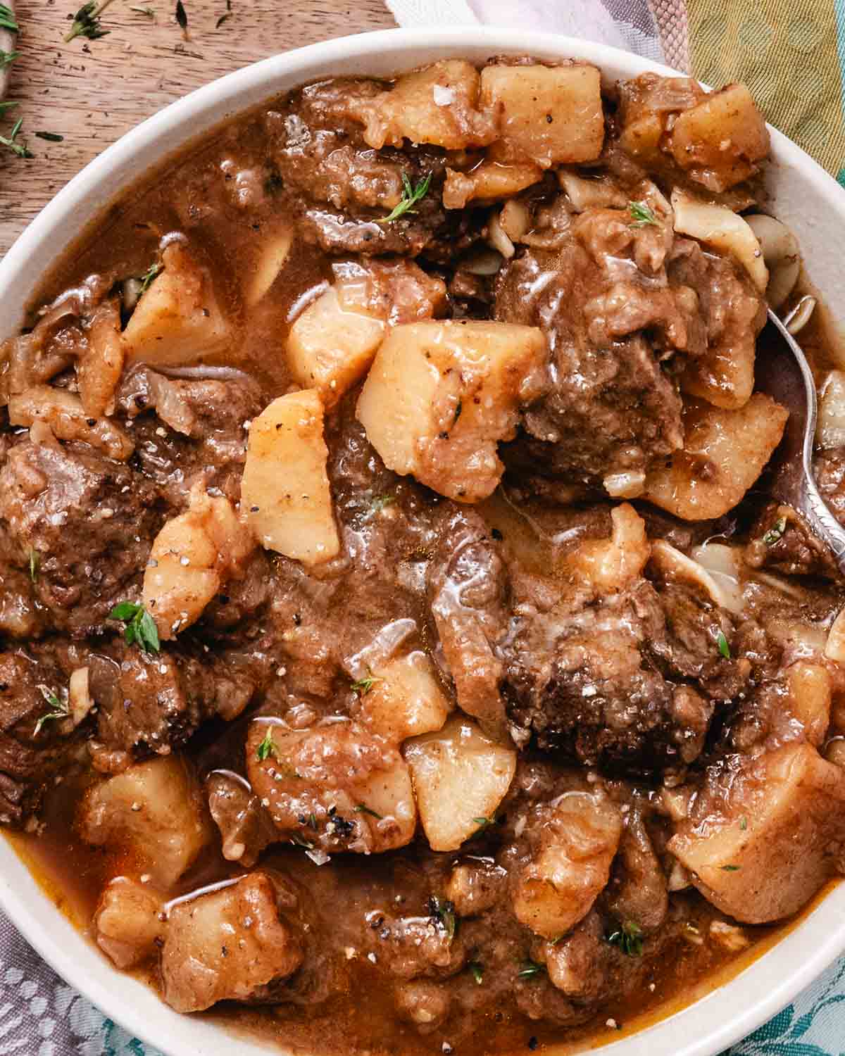 Hungarian-style beef goulash with potatoes