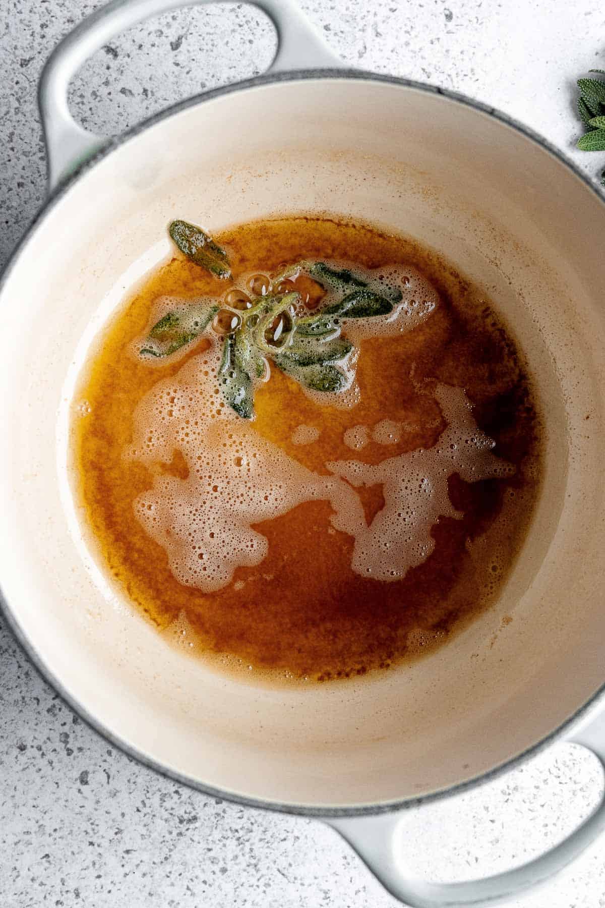 Browned butter with sage.