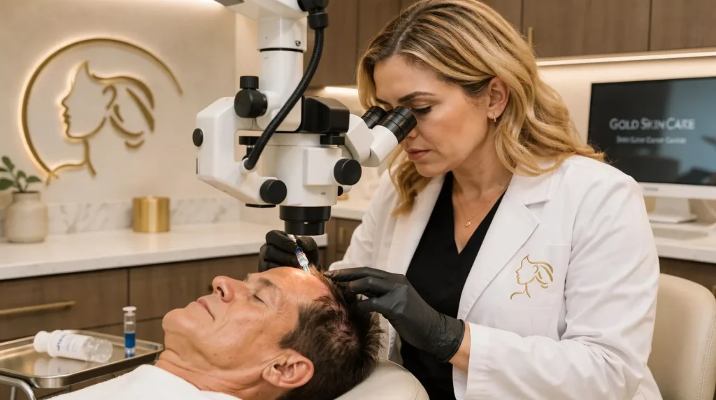 Gold Skin Care Center's medical dermatology services include PRP for hair loss alongside other advanced