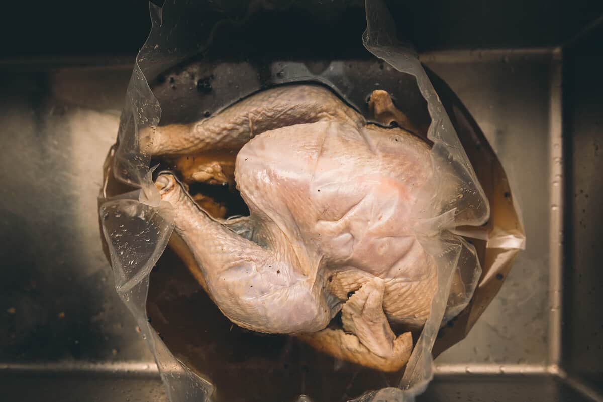 Turkey after sitting in brine for 12 hours.