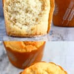 A collage of two Gluten-Free Vegan Yogurt Muffins photos