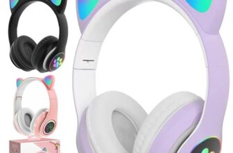 Wireless Cat Ear Headphones Bluetooth Headset LED Lights Earphone for Kids Girls