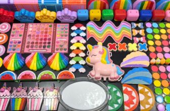 RELAXING WITH UNICORN VS COLORFUL SLIME ! Mixing MAKEUP, CLAY & Glitter into GLOSSY Slime !!!