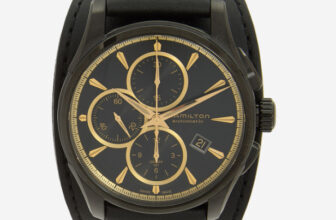 Mens Hamilton Black & Gold Jazzmaster Watch Boxed RRP £1,800