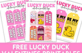 FREE Lucky Duck Valentine Printable Gift Tags & Cards (PDF)