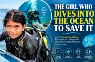 THE GIRL WHO DIVES INTO THE OCEAN TO SAVE IT