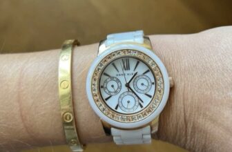 Anne Klein Ceramic white & Gold ladies watch 	AK-1682RGWT