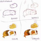 guineapigparkour:

🎨The ProcessSkipped inking for this one and…