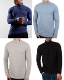 Fila Men Long Sleeve Turtle Roll Neck Retro Cotton Jersey T shirt Pullover S-4XL