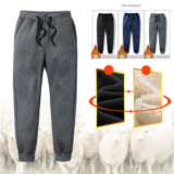 Winter Men Fleece Lined Thick Thermal Pants Trousers Athletic Joggers Loose Warm
