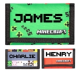 Minecraft Kids Personalised Wallet Zipped Pocket Money Wallet Trifold Christmas