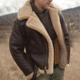Men’s RAF Aviator Real Leather Jacket Coat Bomber B3 Sheep Skin Pilot Flying