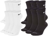 Nike Everyday Dri-Fit 6 Pairs Black White Crew Socks Cushioned Gym Sports Socks