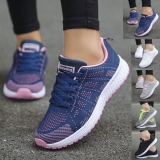 Womens Ladies Lace Up Running Trainers Comfy Fitness Gym Sports Flat Shoes Size