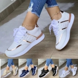 Womens Lace Up Trainers Ladies Running Comfy Fitness Gym Flat Sports Shoes Size