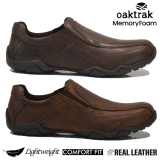 MENS LEATHER SLIP ON WALKING SHOES DRIVING MOCCASIN COMFORT CASUAL TRAINERS SIZE