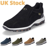 Mens Slip On Trekking Shoes Comfy Non Slip Soft Sole Trainers Walking Sneakers