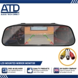 Mirror Monitor Rear View Clip On Over Interior 5″ Car Reverse Camera DVD Input