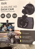 iTek Slimline HD Dash Cam Car Camera -Audio/Video recorder, Motion detection….