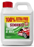 Simoniz Wash And Wax Care 1L Litre Car Shampoo Shine Cleans And Protects
