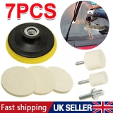 7PCS Glass Polishing Kit Windscreen Scratch Remover Felt + 3″Pad Set Car Care A