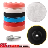 6 inch 150 mm Car Care Buffing Pads Kit Sponge Polishing Polisher Drill Adapter