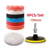 9X 150mm 6” Car Care Polisher Polishing Waxing Buffing Pads Drill Sponge Buffer