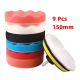 9X 150mm 6” Car Care Polisher Polishing Waxing Buffing Pads Drill Sponge Buffer