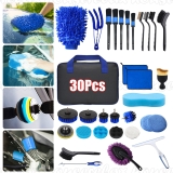 30Pcs/Bag Car Detailing Brush Kits Auto Interior Wheel Gap Drill Cleaning Tools
