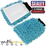 Sealey Microfibre Mitt 2-in-1 Shaggy Car Care Cleaning Buffing Polishing Valet