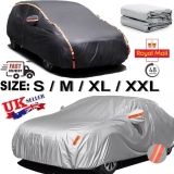 Black Silver Waterproof Car Cover Rain Snow UV Full Protection Outdoor Dust