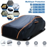 6 Layer Car Cover Heavy-Duty Waterproof PEVA &Cotton Cover Rain Snow UV Protect
