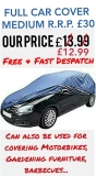 FULL CAR COVERS PROTECTOR -MEDIUM(R.R.P. £30) Motorbikes/Garden furniture