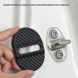 ☮4pcs Carbon Fiber Car Door Lock Protective Cover Anti Trim Rust UKS