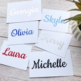 1,5,10 Personalised Vinyl Name Stickers Decal Label Water Bottle Wedding 1″ 2″ /