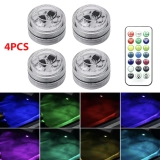 4XMulticolor LED Light Car Accessories Atmosphere Lights Lamp&Remote Control Kit