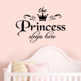 Princess Sleeps Baby Kids Girl Quote Wall Stickers Art Room Removable Decals DIY
