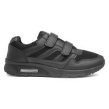 Mens Trainers Black Adults Easy Fasten Gripped Breathable Padded School Aragon