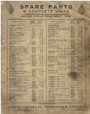 LUCAS MOTORCYCLE ELECTRICAL EQUIPMENT ORIGINAL 1936 FACTORY PARTS CATALOGUE