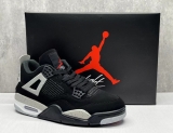 Nike Air Jordan Retro 4 Mid Military Black White Basketball Trainers Shoe