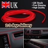 Red 5M Car Interior Door Gap Edge Line Molding Trim Strip Decorate Accessories