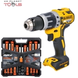 DeWalt DCD796 18V Brushless Combi Drill With 63 pcs Multipurpose Accessories Set