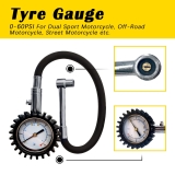 Street Motorcycle Tyre Gauge Pro Motorcycle Car Bike Pressure Gauge 0-60psi New