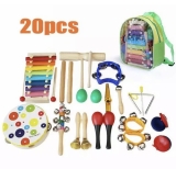 20PCs Wooden Kids Musical Instruments Set Toys Music Percussion Great Gifts Uk
