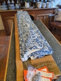William Morris Roman Blind in Strawberry Thief Pattern Navy Blinds To Go