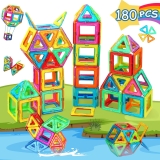 180Pcs Kids Magnetic Building Blocks Magnetic Tiles Educational Construction Toy