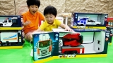 Yejun Car Toy Unboxing Fire Truck, Police Vehicles with Kids Playground